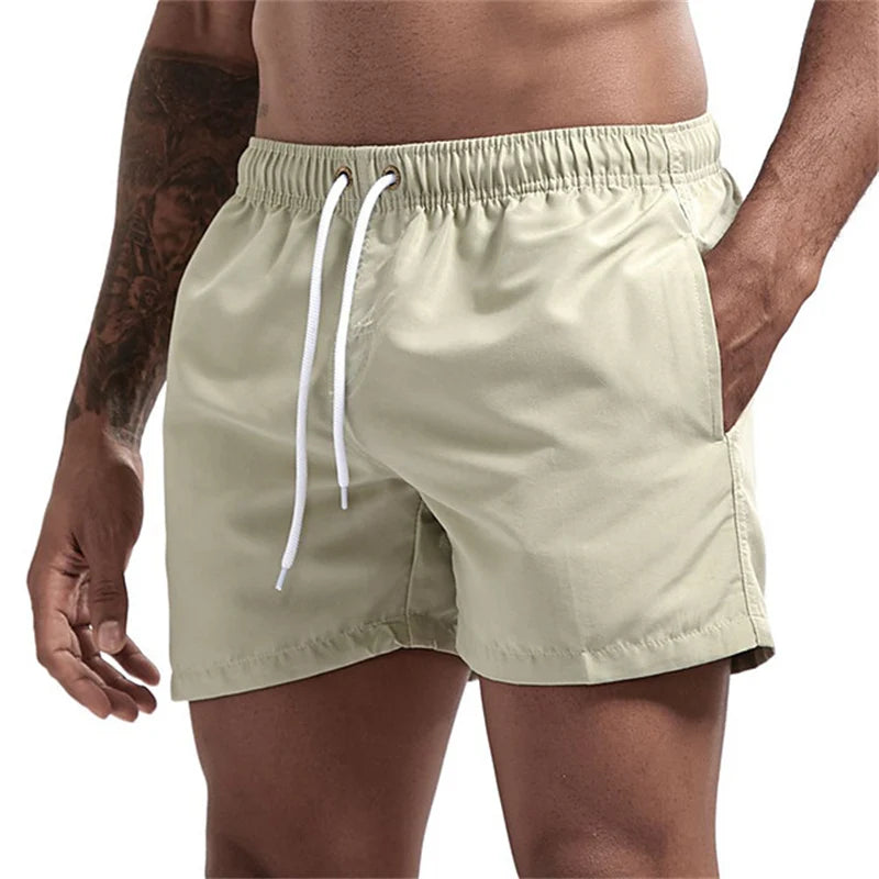 Herren Schwimmhose Taschen Mesh-Futter Schnelltrocknend Casual Board Shorts