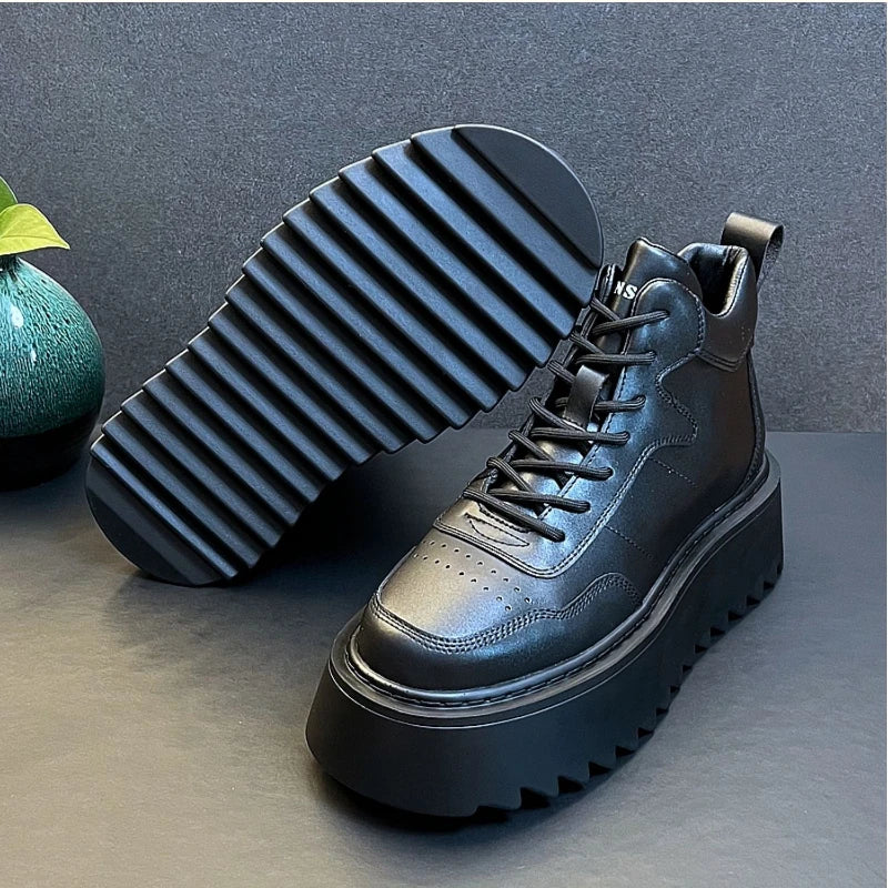 Nova Runner High Top Leder Komfort- Plateau 3cm Größe 42-46