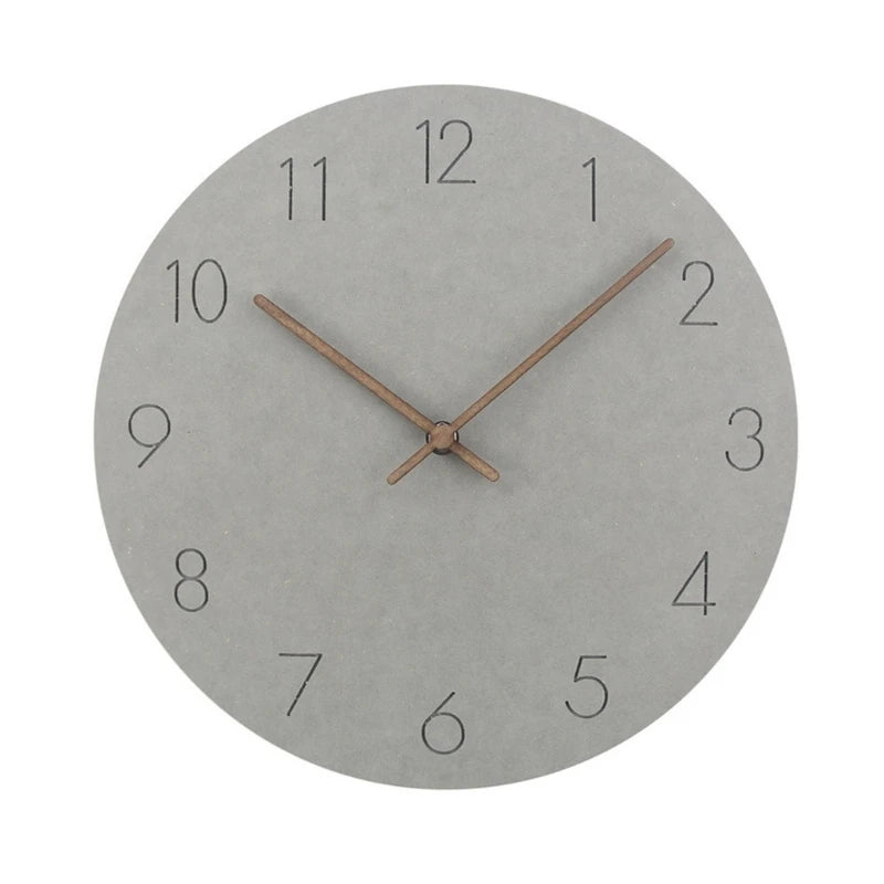 Wooden Simple Round Wall Clock Non Ticking Silent Clocks Modern Office Wall Clocks Homes Decor Easy to Read