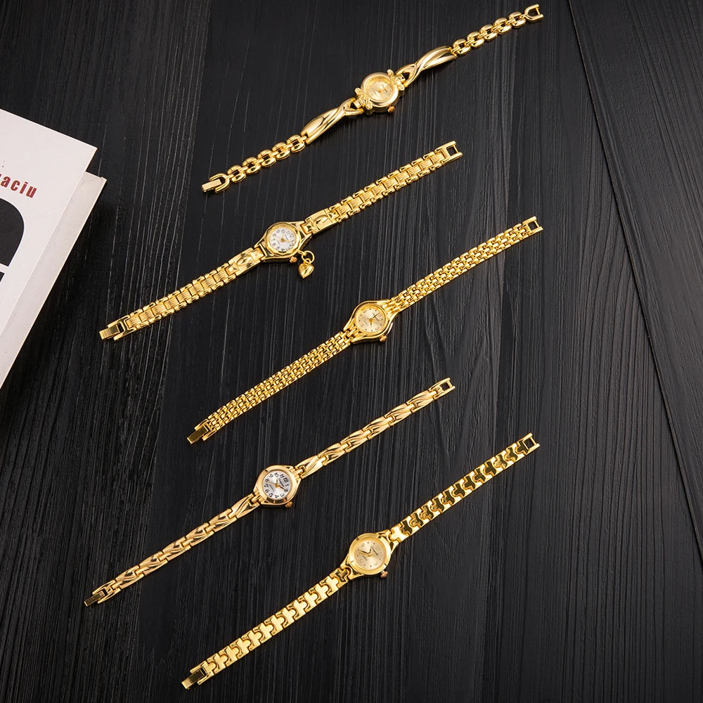 Luxus Frauen Uhr 2025 - Strass Gold Armband Hohe Qualität - Klassisch Edelstahl Uhren Quarz Frauen Armbanduhr Geschenk Frau
