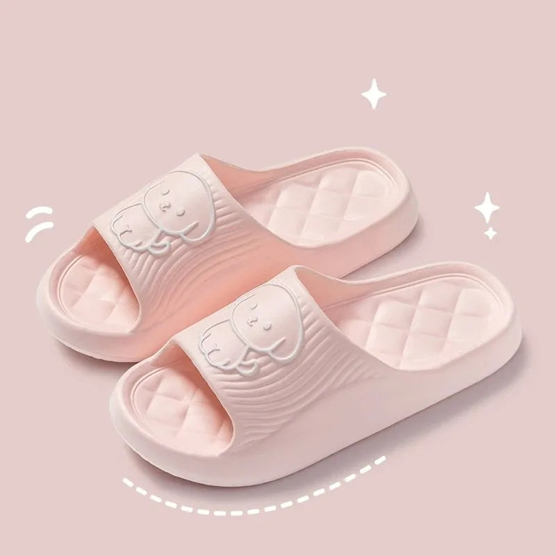 Niedlich Paar Kissen Hausschuhe Weiblich Sommer Tragen 2024 Neu Badezimmer Bad Rutschfest Innen Heim Eva Dick Boden Sandalen