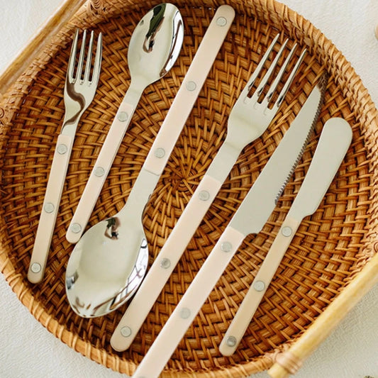 Fashion Korea Style Cutlery Set 18/10 Stainless Steel Creativity Gift Flatware Colorful Handle 304 Knife Fork Spoon