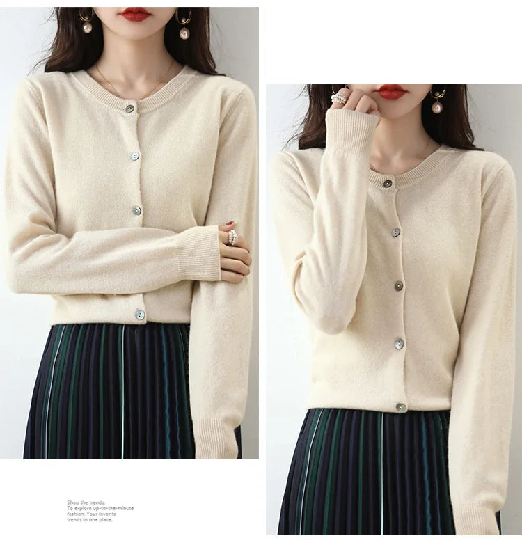 Ganleawort Cardigan Kuschelig - Größe Regular; Mat. W/A/V