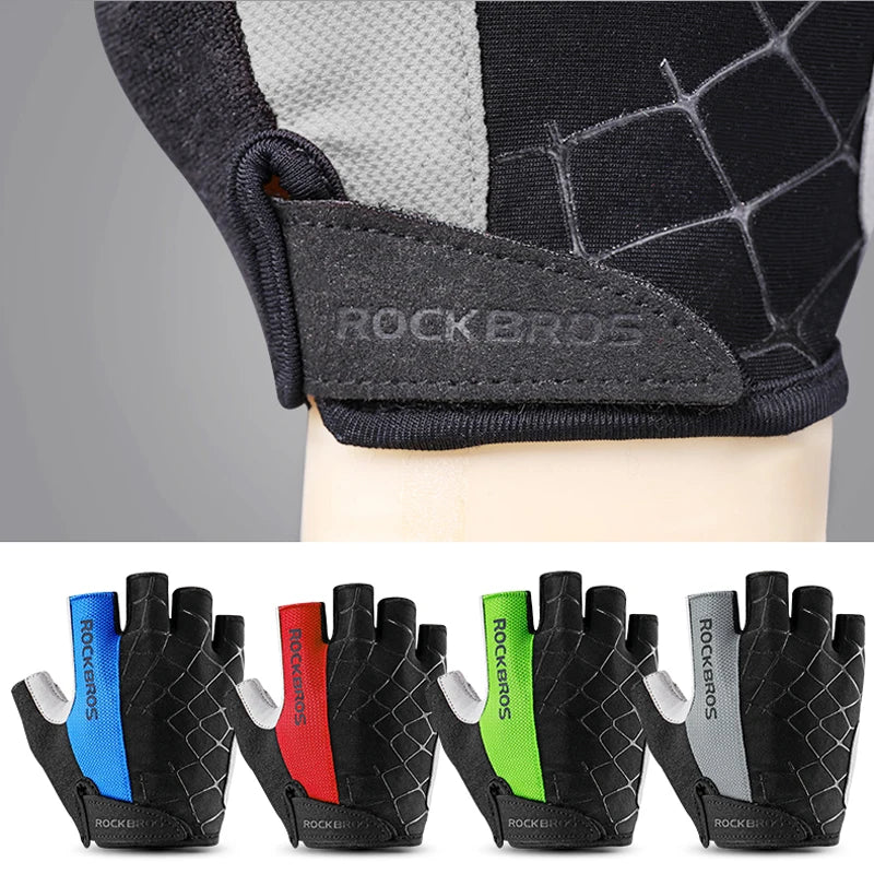 ROCKBROS Radfahren Fahrrad Handschuhe Halb Finger Stoßdämpfend Atmungsaktiv MTB Berg Fahrrad Sport Handschuhe Männer Frauen Radfahren Ausrüstung