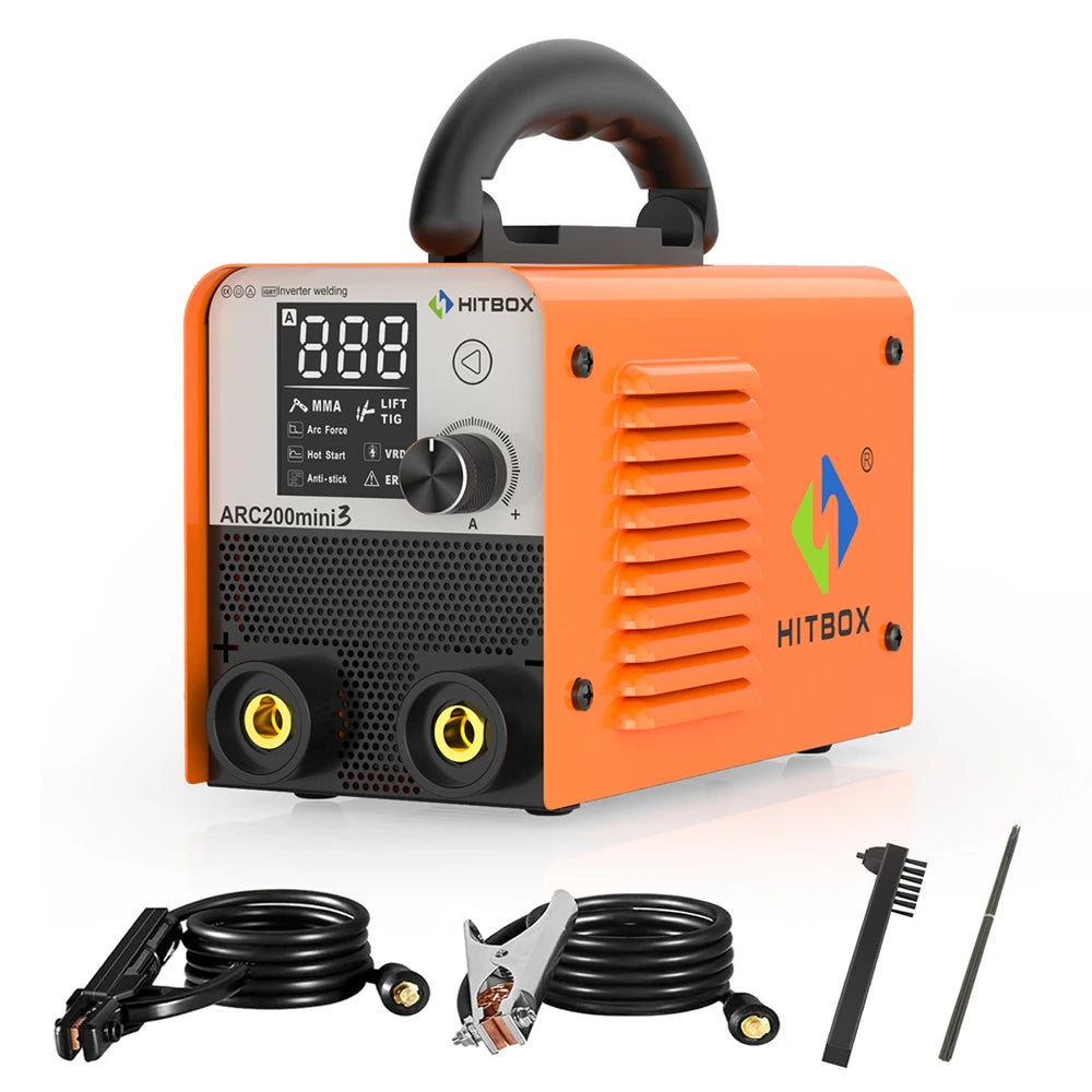 HITBOX Ultra-Mini Stick Welder MMA ARC/Lift Tig Welding Machine Hot Start Arc Force LED Digital IGBT Protable Home Welder Tool