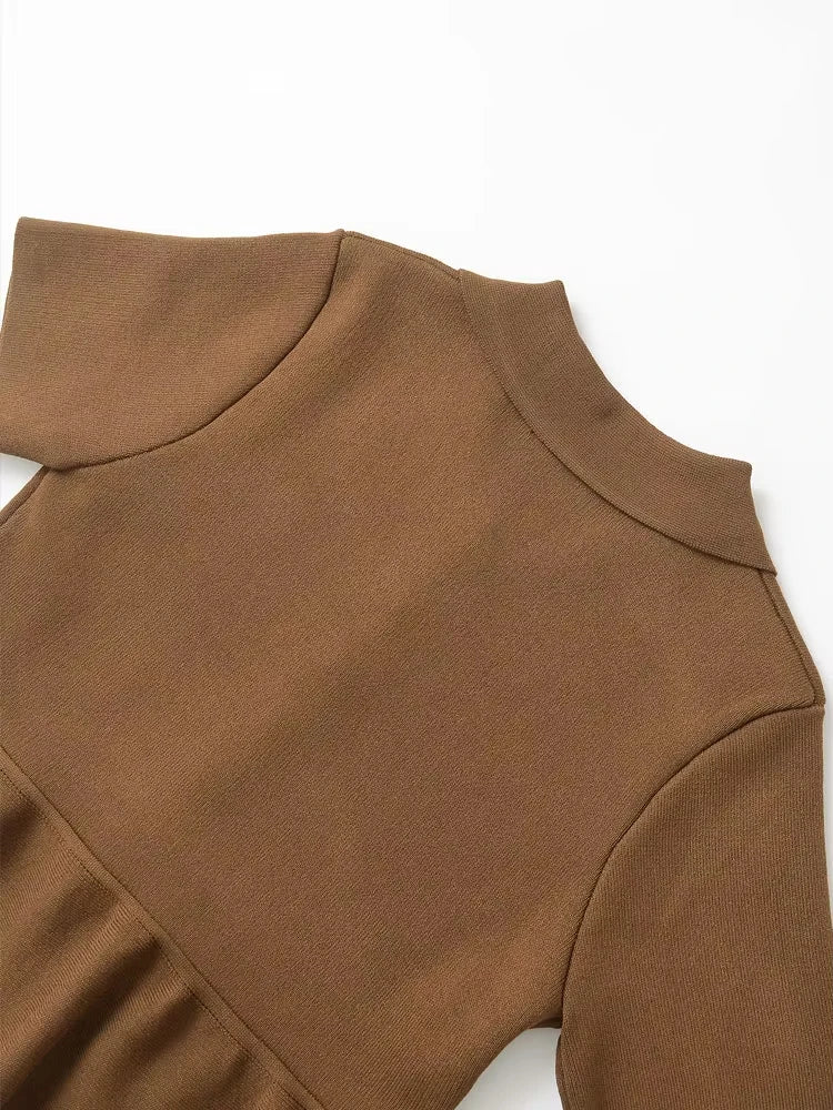 TRZA Cardigan Frontknopf Strick Peplum - Größe Kragen