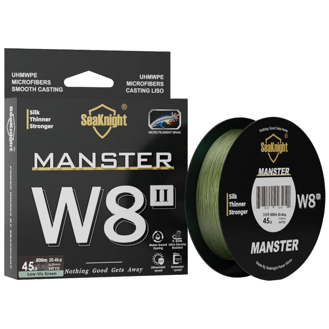 SeaKnight Brand W8 II Series Fishing Line 8 Strands 500m 300m anti-UV anti-saltwater Coating, Multifilament PE Line Braided Wire