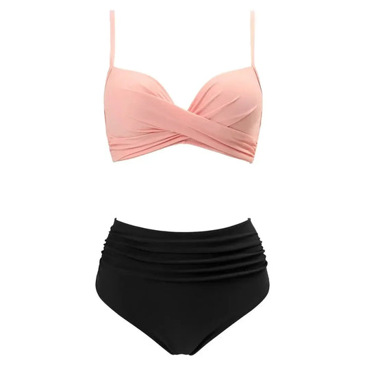 Vintage High Waist Bikinis: Push Up Schwimmbekleidung Bedruckt - Frauen Schwimmanzug Damen Strandmode Sommer Bademode Retro-Charme - Golden Bridge Store