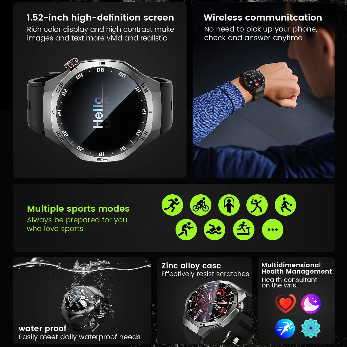 Huawei GT5 Pro AMOLED Display - 1.52 Zoll GPS IP68 Puls