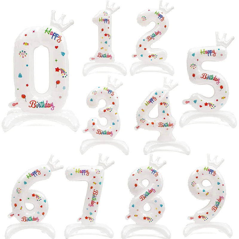 BallonMeister 32 Zoll Zahlenballons Silber Gold - Folie