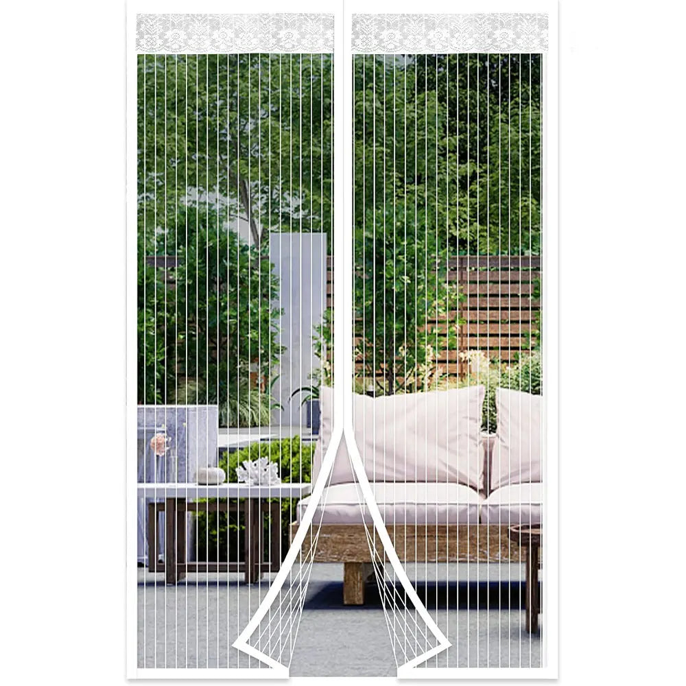 Magnetic Screen Door Screen Hands Free Mesh Partition Heavy Duty Curtain Keeps Bugs Out Frame Hook & Loop Pet and Kid Friendly