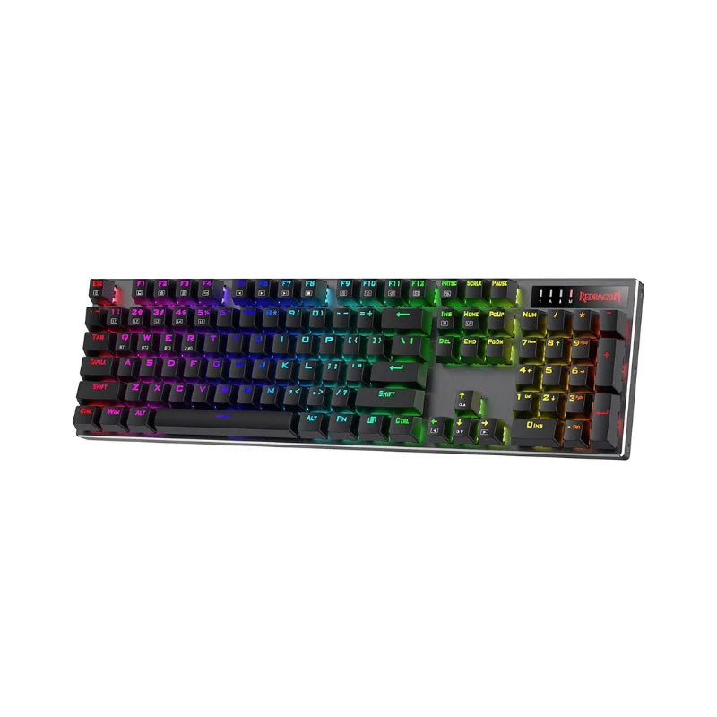 Gaming-Tastatur 2025: Redragon K556 PRO Wireless RGB BT/2.4GHz Mechanisch Hot-Swap Red Switch Collection