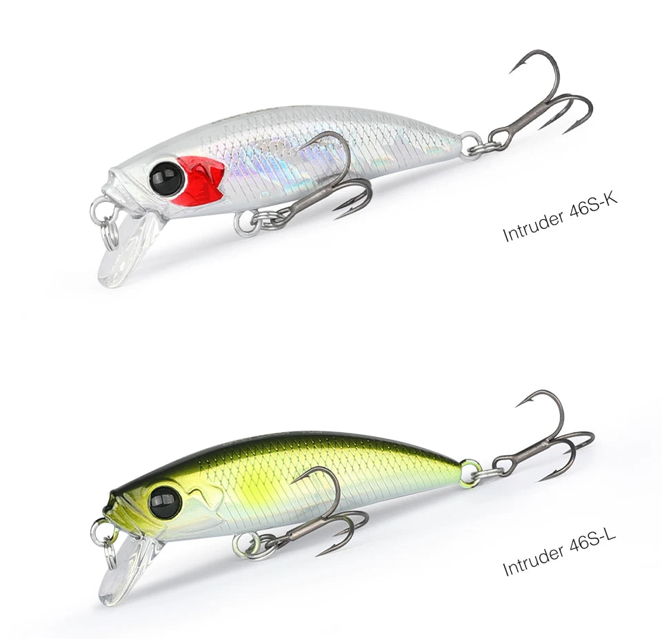 TSURINOYA 46S Sinking Minnow Fishing Lure Intruder 46mm 5g Artificial Trout Ajing Stream Lake Jerkbait Rockfishing Hard Baits