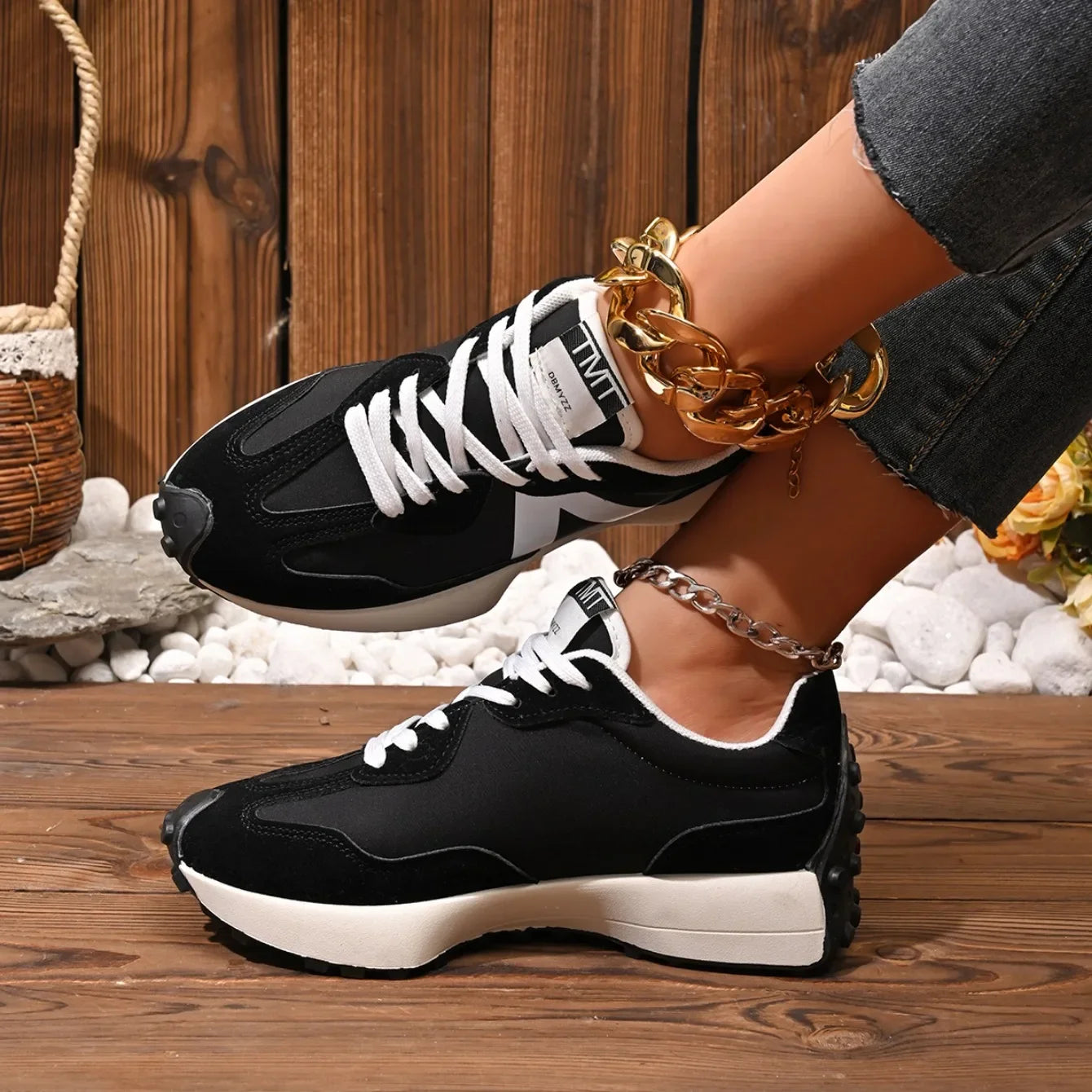 Meilecheng Damen Sneakers Bequem - Rutschfest PU Innensohle