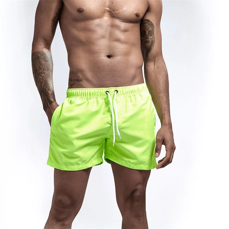 Herren Schwimmhose Taschen Mesh-Futter Schnelltrocknend Casual Board Shorts