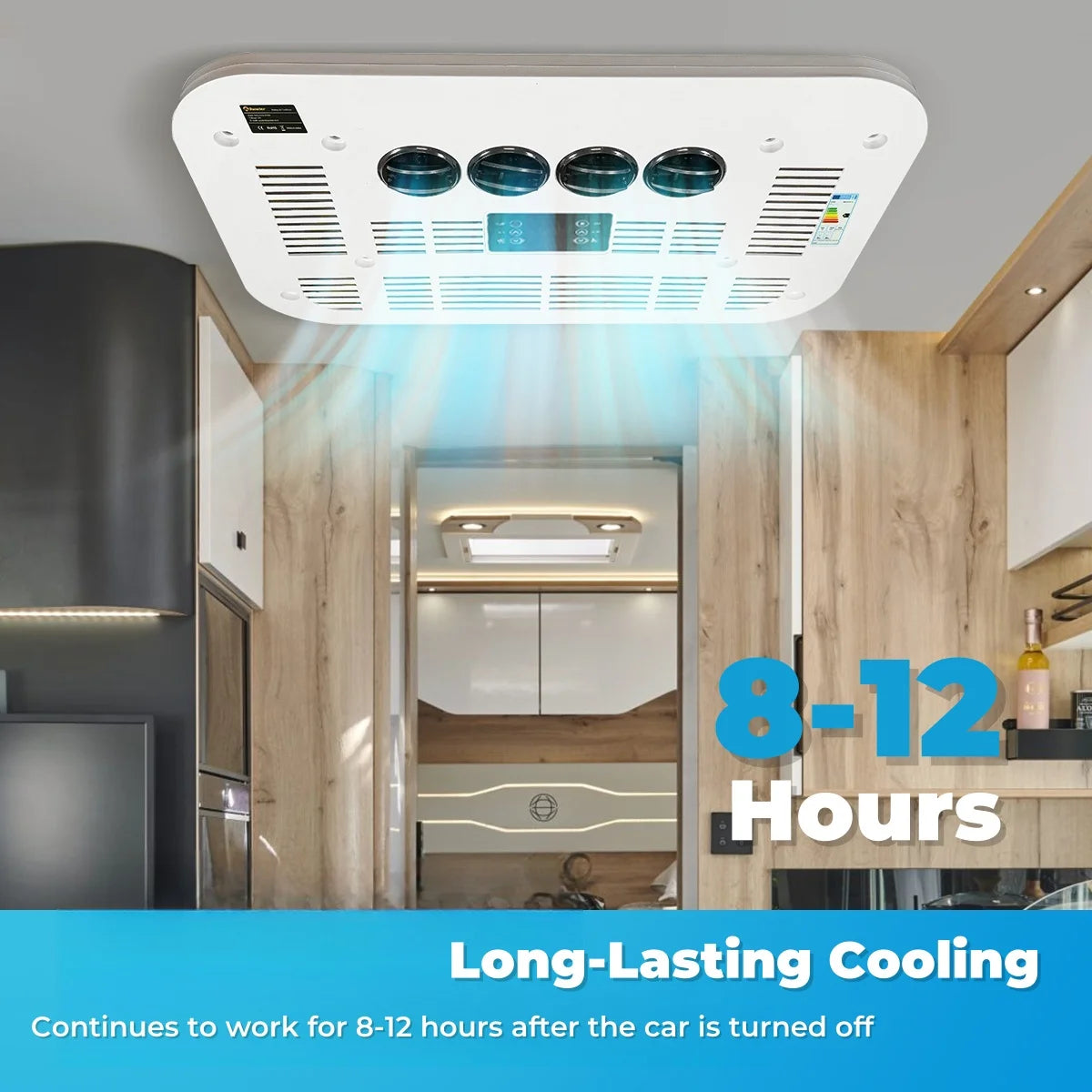 12/24V RV Air Conditioner Rooftop Air Conditioner for Cooling, Easy-to-install 12V RV DC Unit for RVs, Camper and Trucks, Etc.