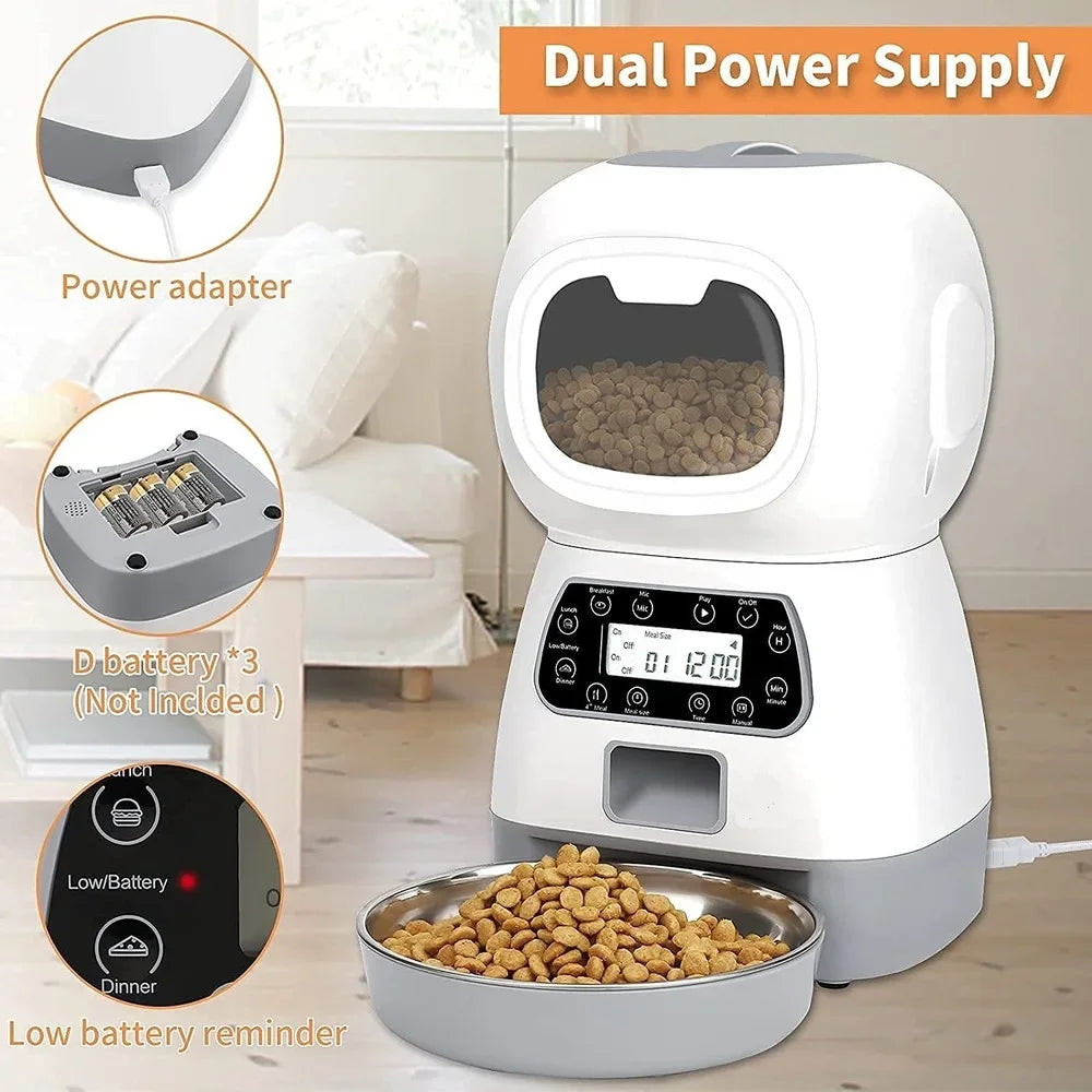 Haustier-Futterstation 2025: 3.5L Automatic Dog-Cat - Smart Feeders Collection