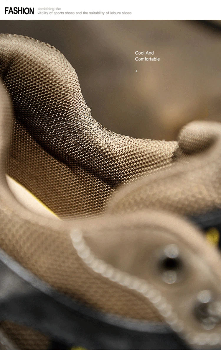 Men Sneakers Casual Breathable Hiking Walking Shoes Man Outdoor Fashion Leather Anti-slip Climbing Trekking Sneakers Footwears