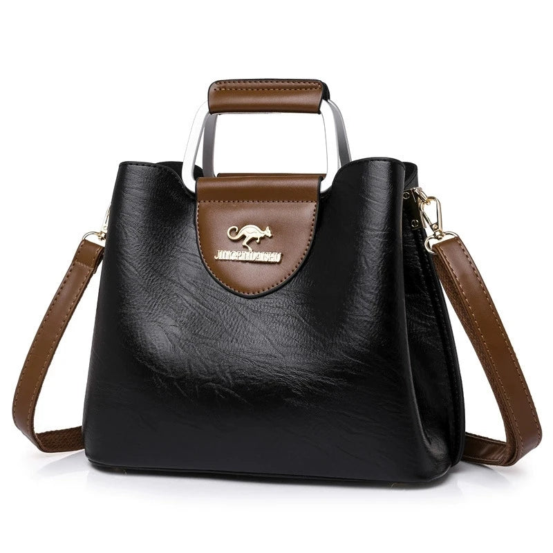 Premium Damen Mode Tote Tasche Mehrfach Taschen - Vintage Crossbody Täglich Handtasche - Handy Geldbörse