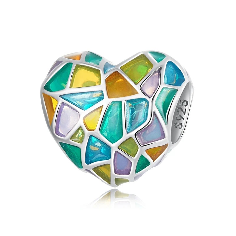 Sterling Silber Anhänger: WOSTU 925 DIY Armband Charms AAA Cubic Zirkonia - Haustier Kamera Biene Kaffee Marienkäfer Perlen Original 1.9g