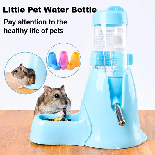 New Pet Hamster Automatic Feeder Small Hedgehog Golden Bear Feeder Water Dispenser Vertical Ball Water Bottle Pet Supplies