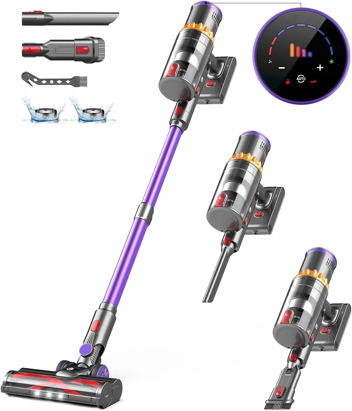 Staubsauger 2025: 550W Cordless 45Kpa Stick - Smart Display 65Mins Collection