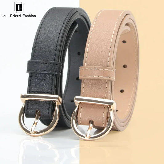 Women's Belt Fashion Pin Buckle Thin Belt Genuine Luxury Soft Belt Women With Cargo Pants Jeans Windproof Belt Pu Leather Belt
