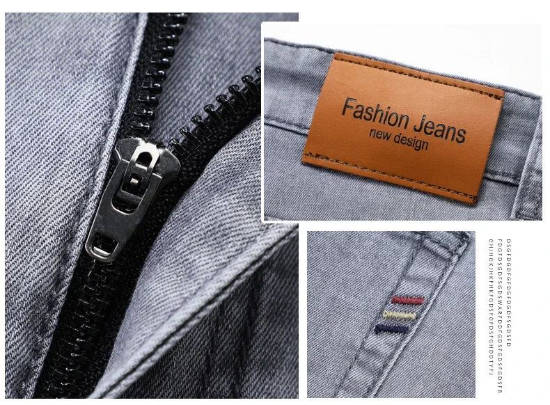 Blugi de vară slim din bumbac elastic - drepți, ușori