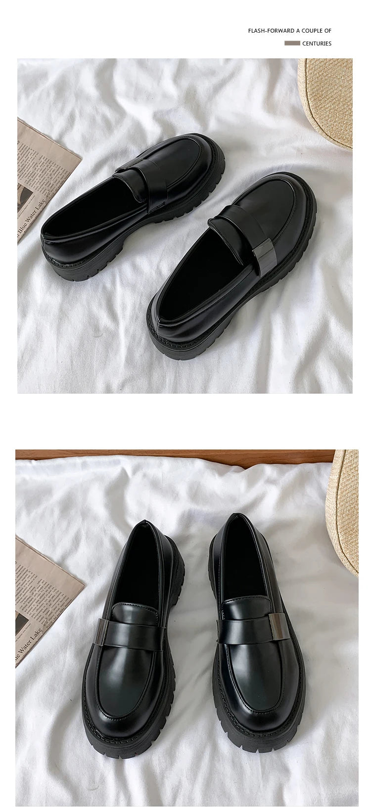 Womens Derby Shoes Black Flats British Style Casual Female Sneakers Ladies' Footwear Shallow Mouth Loafers With Fur Soft 2022