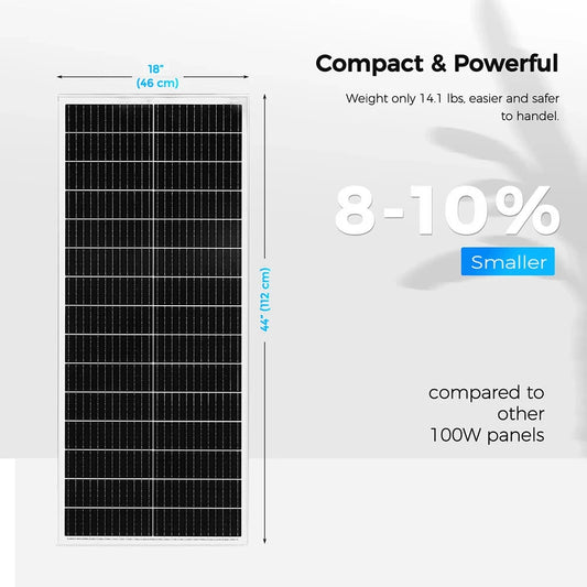 Starres Solarpanel Hochleistung - Leistung 1000W, Größe 105x40 cm
