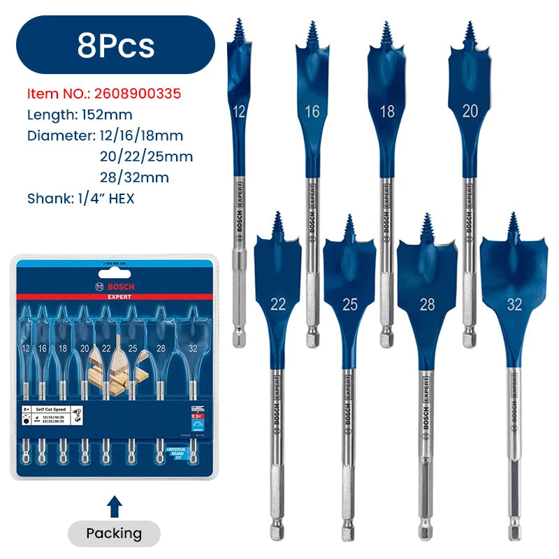 Bosch Expert Drill Bits Wood Drilling Self-tapping Thread 1/4 "HEX Shank Power Tool Accessories for Electric Screwdriver