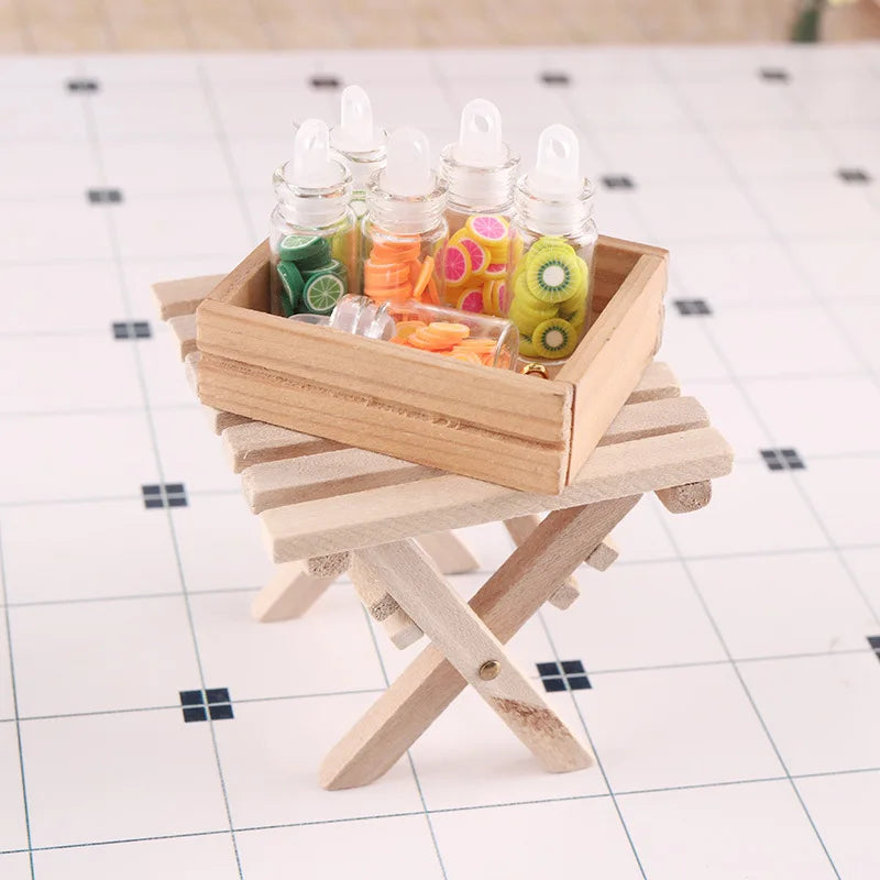 Is Smart Klappbarer Miniatur Tisch - Holz Gestreift Mini