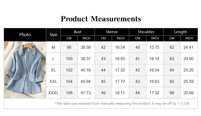 Sacou de damă albastru solid, casual, cu guler întoars, cu un singur nasture, mânecă trei sferturi, costum, blazer, jachete scurte, palton, modă 2024
