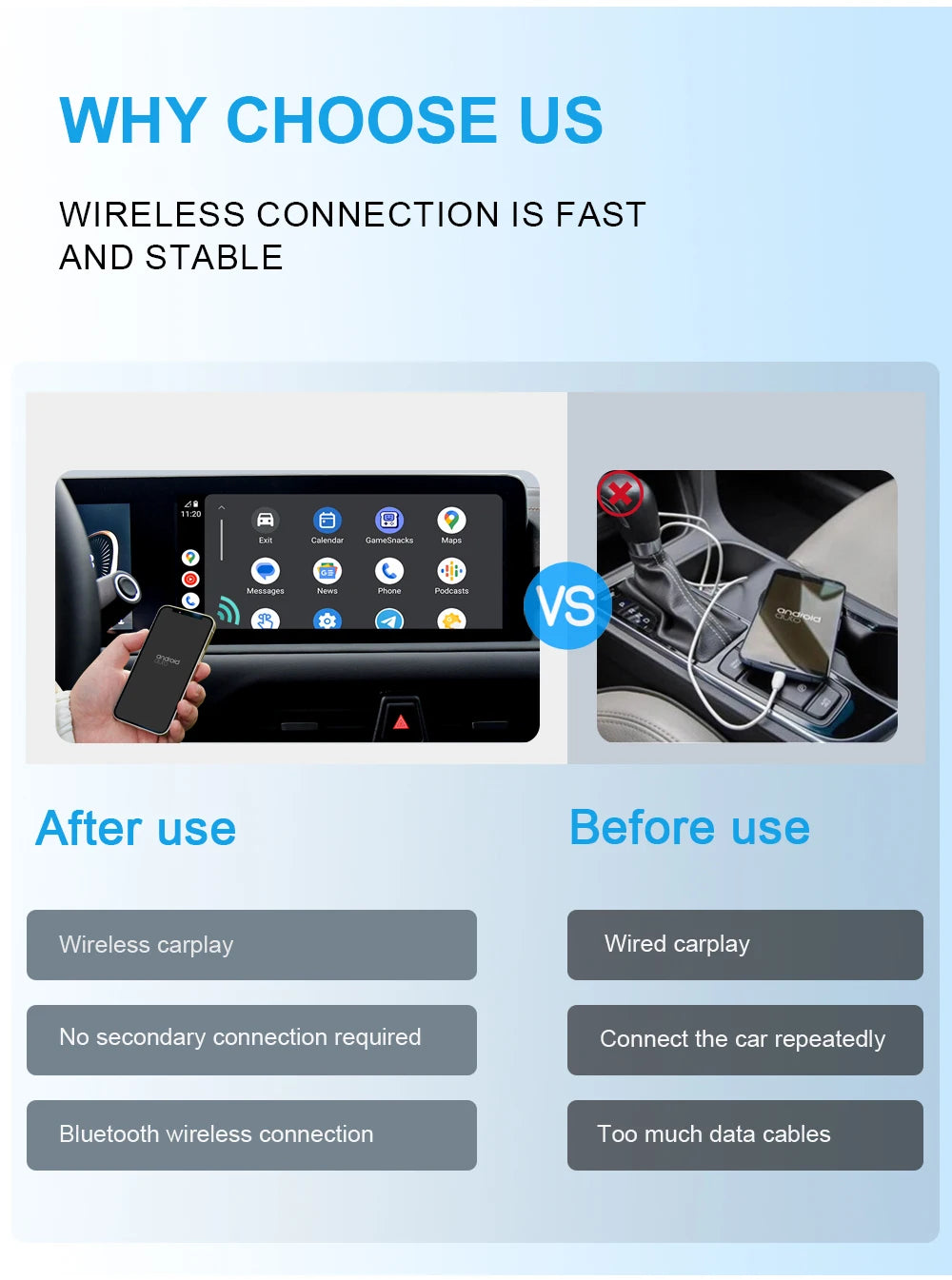 AutoLink 2in1 CarPlay Adapter - USB 5V Bluetooth Mini