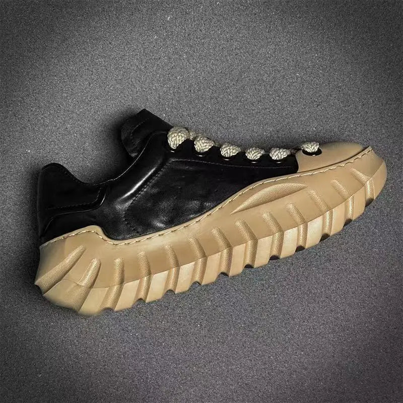 Designer Men's Sneakers New Thick-soled Shoes Casual Sports Flat Heel Round Toe Comfortable Trend Fashion Elastic