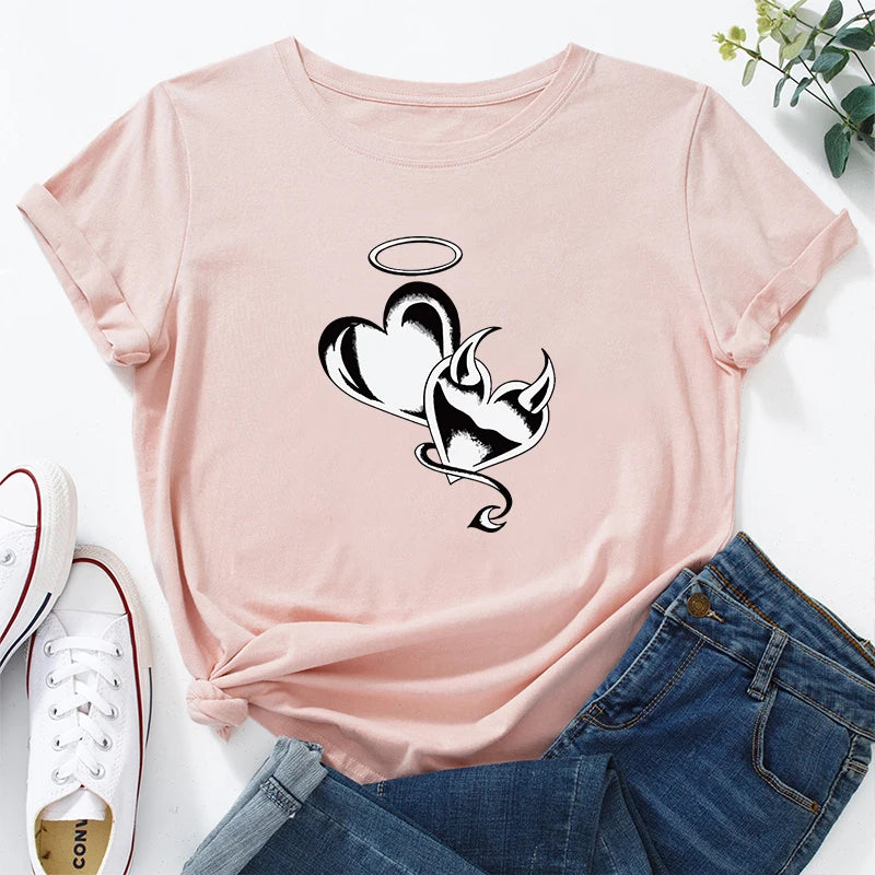 Female T-shirts Spring Summer Women Casual Shirt Urban Trend Short Sleeved Streetwear Home Outdoor Comfortable Tees
