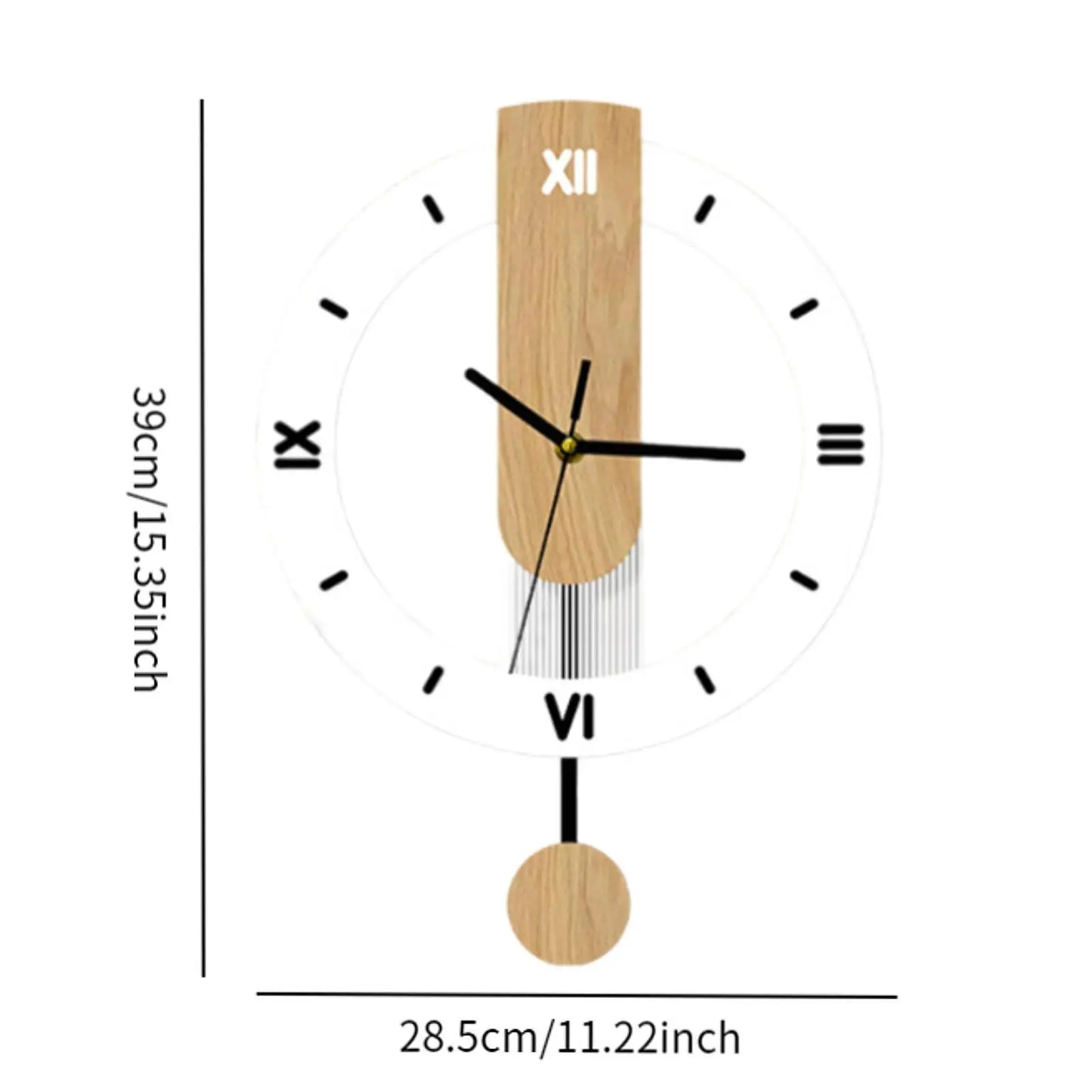 Wall Clock No Ticking Wall Decoration Large Roman Numerals Lightweight Easy to Read Gifts for Study Bedroom Cafe Bar Home Office