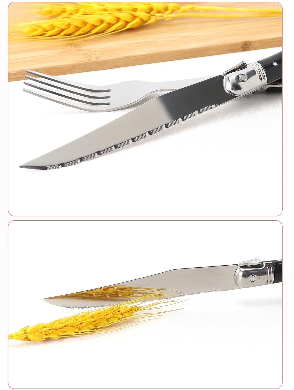 Besteck-Set 2025: Jaswehome 3/4/5pcs Stainless Steak Knife Butter Knife Fork - Soup Tea Spoon Ergonomic Black Flatware Western-Style Tableware Collection