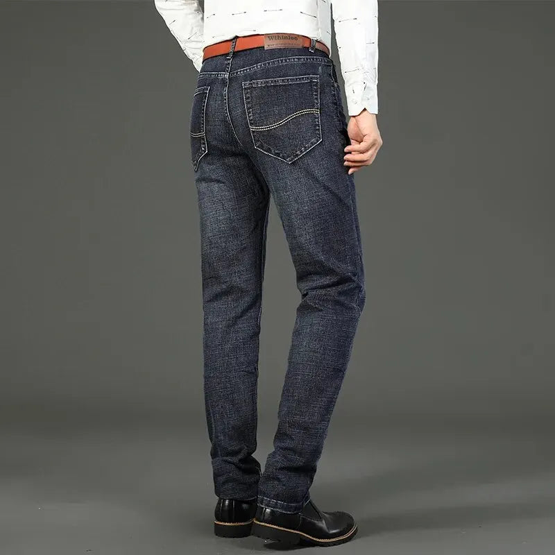 Wthinlee Jeans Gerade Stretch - Größe 32-34, Dicke Mittel