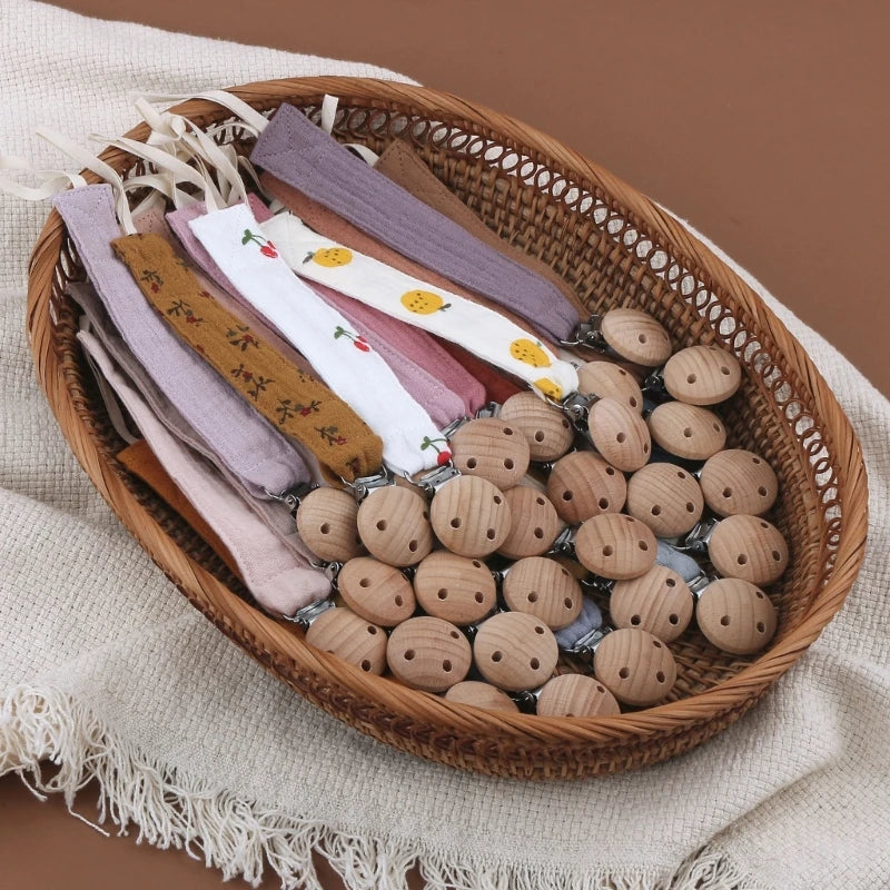 Baby-Schnullerclips 2025: Soft-Cotton Chain-Holder - Baby Shower Collection