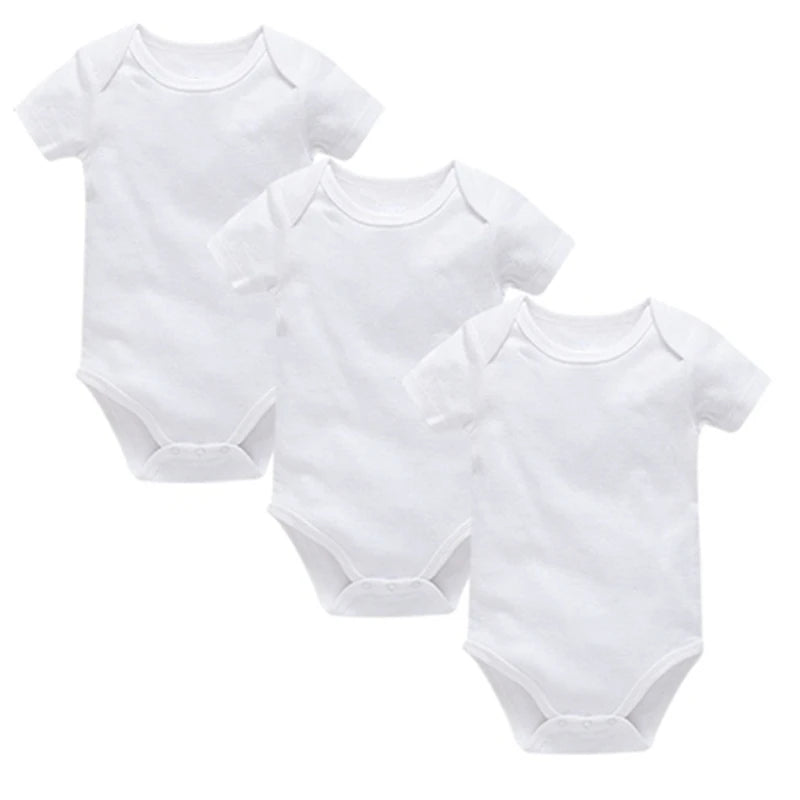 Baby Clothes 100% Cotton Girls Rompers Summer Short Sleeve White Baby Boys Bodysuit Newborn Clothing 3 5 Pcs/Set Infant Pajamas