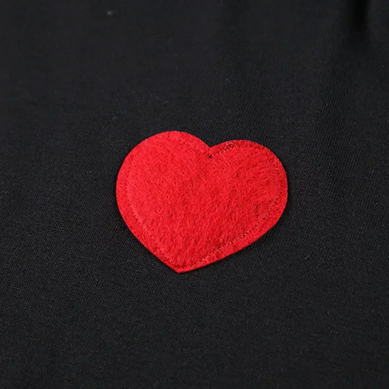 Woman T-shirts 2022 New Summer Cotton Chiffon Tops Casual Short Solid O-Neck Heart Girls T-shirt Y2k Top