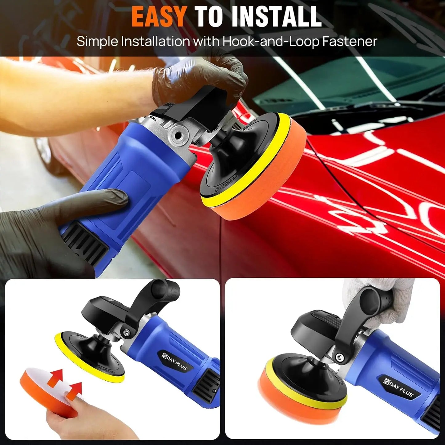 1400W Dual Action Poliermaschine Kit - 150-180mm Elektrische Auto Buffer Polisher Versiegelung Wachsmaschine 6 Geschwindigkeiten