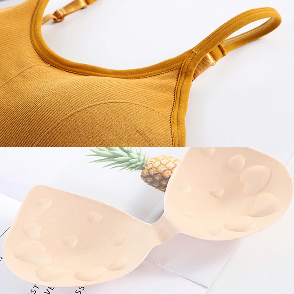 Women elegant Tops Tube Push Up Bra Female Streetwear Sleeveless Camis Seamless Sport Lingerie Tee Crop Top Bandeau Top Tanks