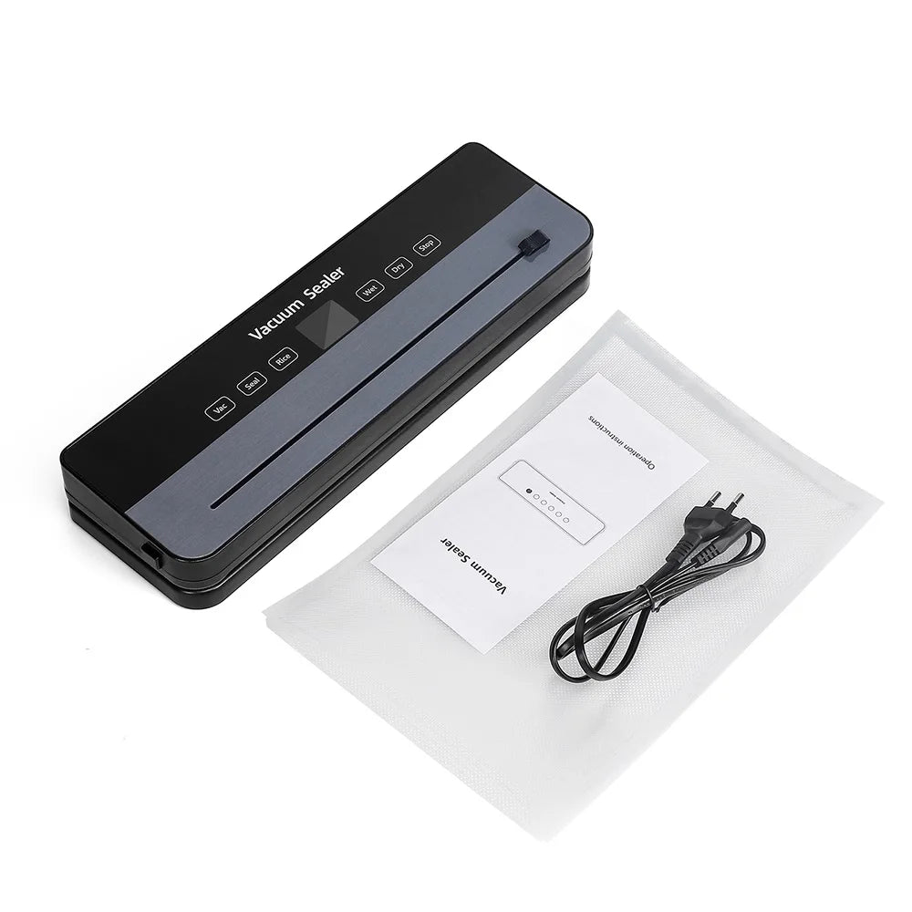Electric Vacuum Sealer Machine Dry/Wet Food Packaging Seal To Keep Fresh Touch Buttons Digital Display Detachable Cleaning