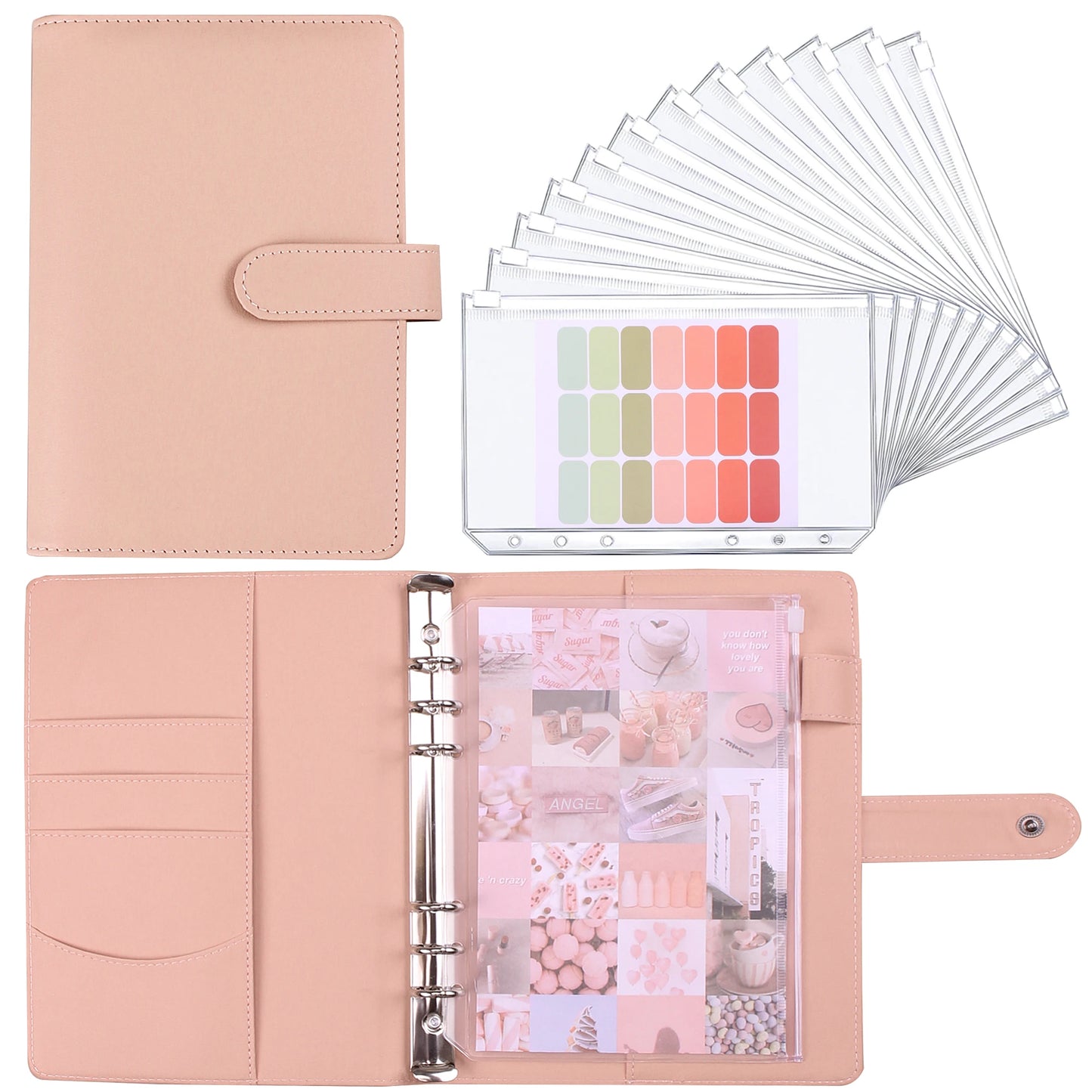 Coliky A5 A6 PU Leder Organizer - 6 Ringe 12 Taschen