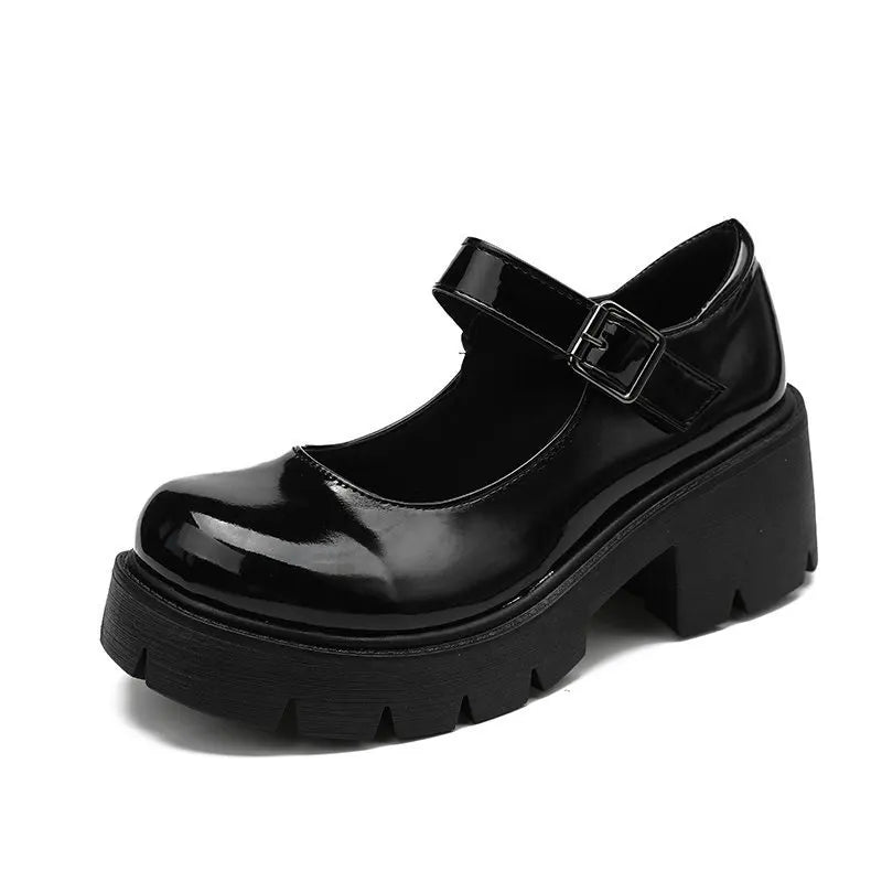 Frauen Schuhe 2025 - Neue Mädchen Lolita Schuhe Leder Herz Knöchel - Mary Jane Schuhe Süß elegant Retro British Style