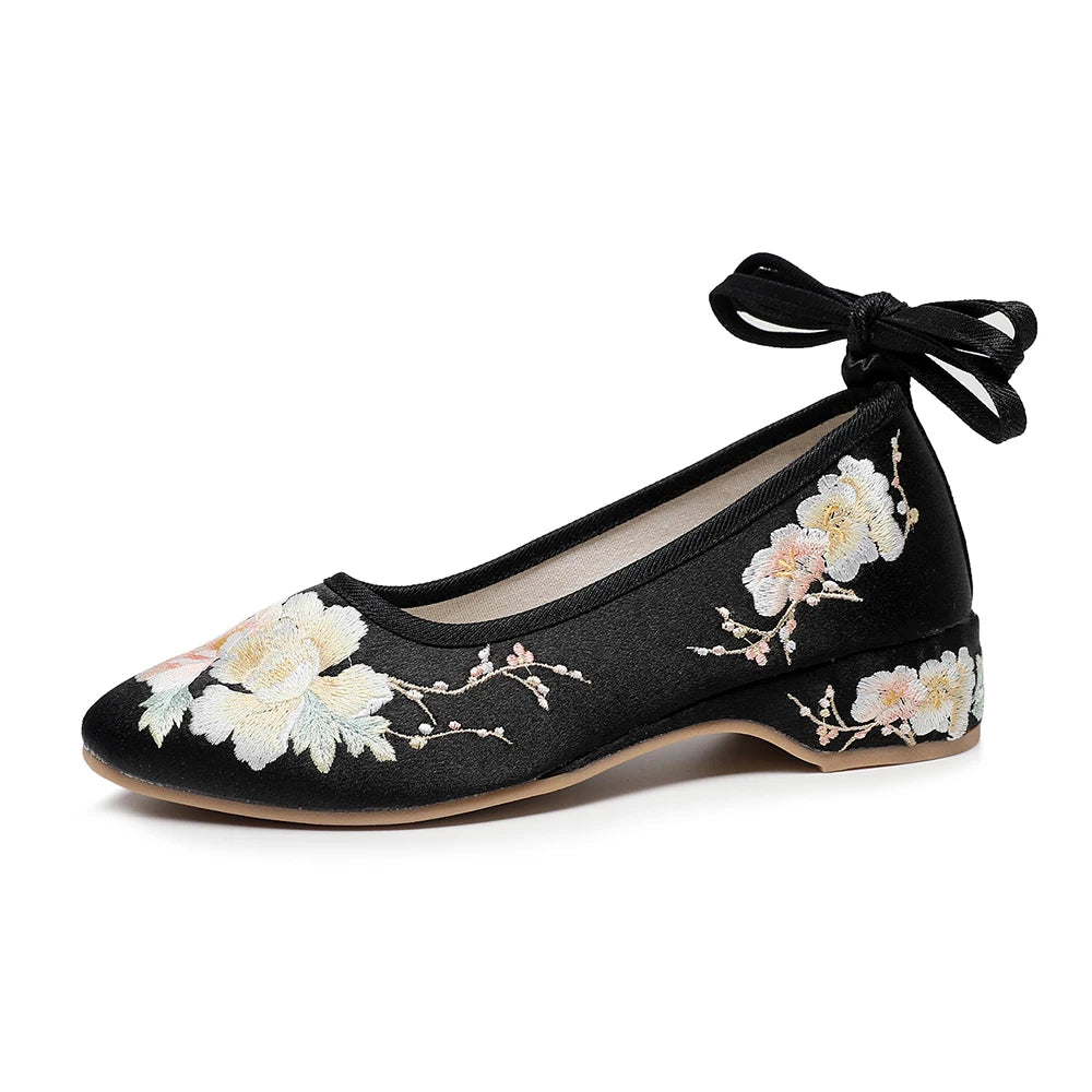 Ballerinas 2025: Veowalk Long Ankle Strap Summer Women Gauze Mesh - Embroidered Ballet Flats Breathable Comfortable Walking Shoes Elegant Lady Collection