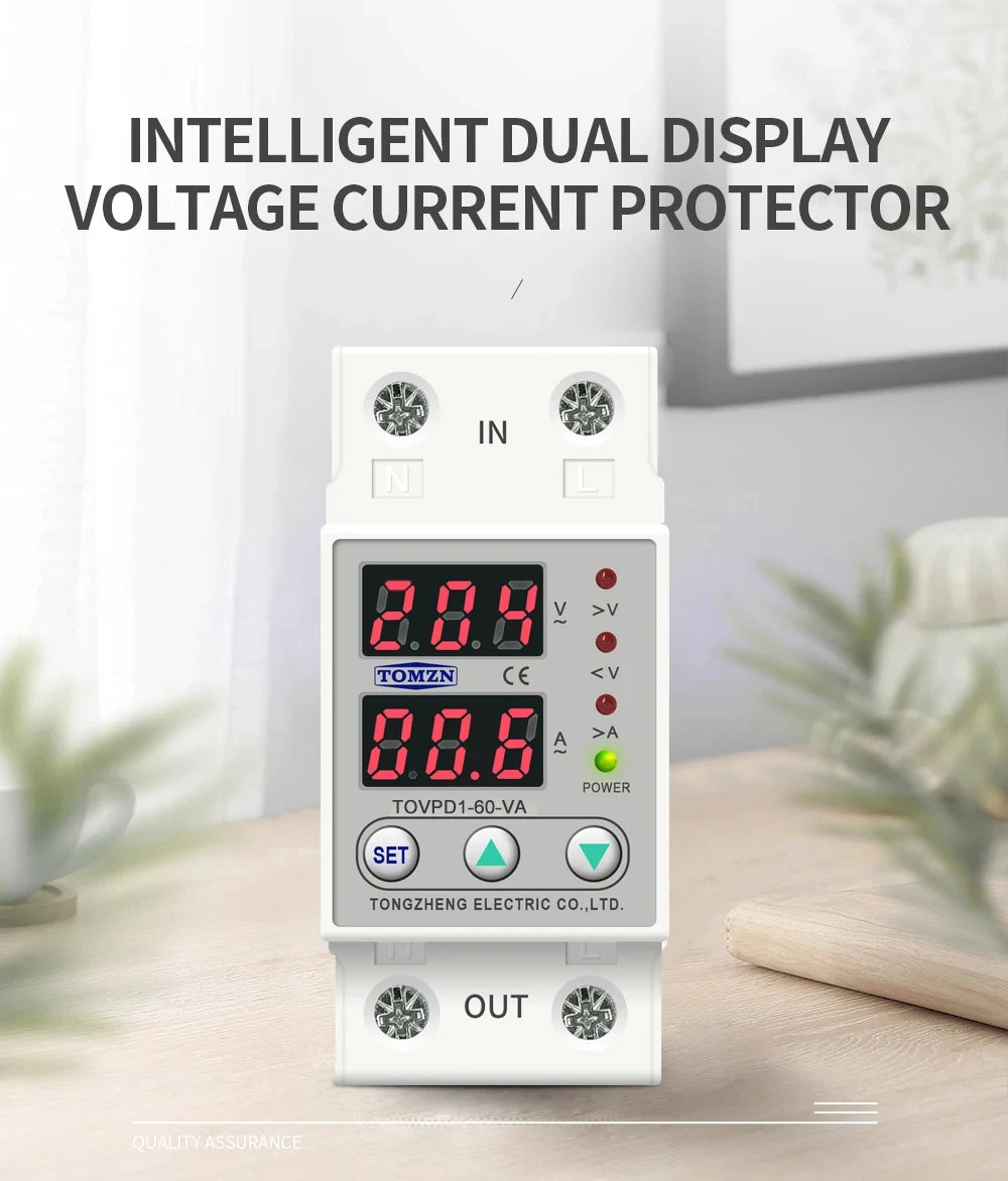 TOMZN TOVPD1-63 Einstellbarer Spannungsschutz - 60A 230V DIN