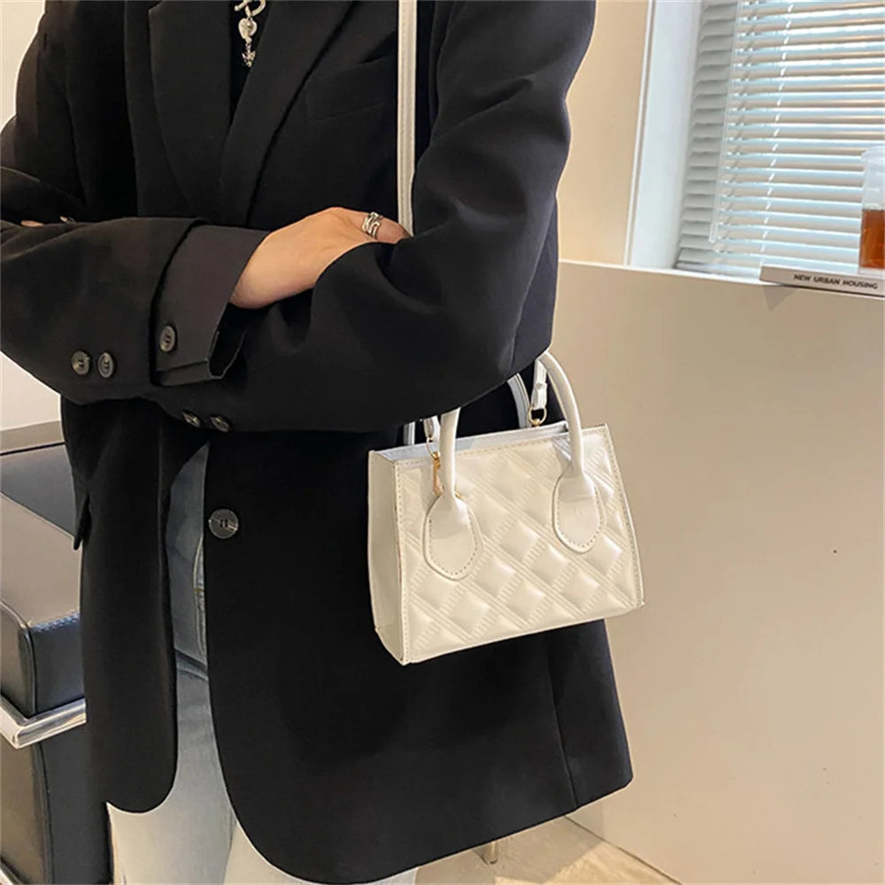 Fashion Shoulder Crossbody Bag For Women Solid Colour Pu Leather Simple Female Daily Bag Casual Handbag Purse Clutches